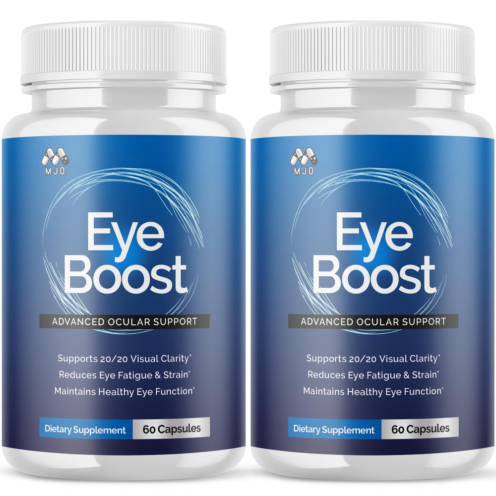 MJO EyeBoost bottle 2-pack for convenient daily eye support.