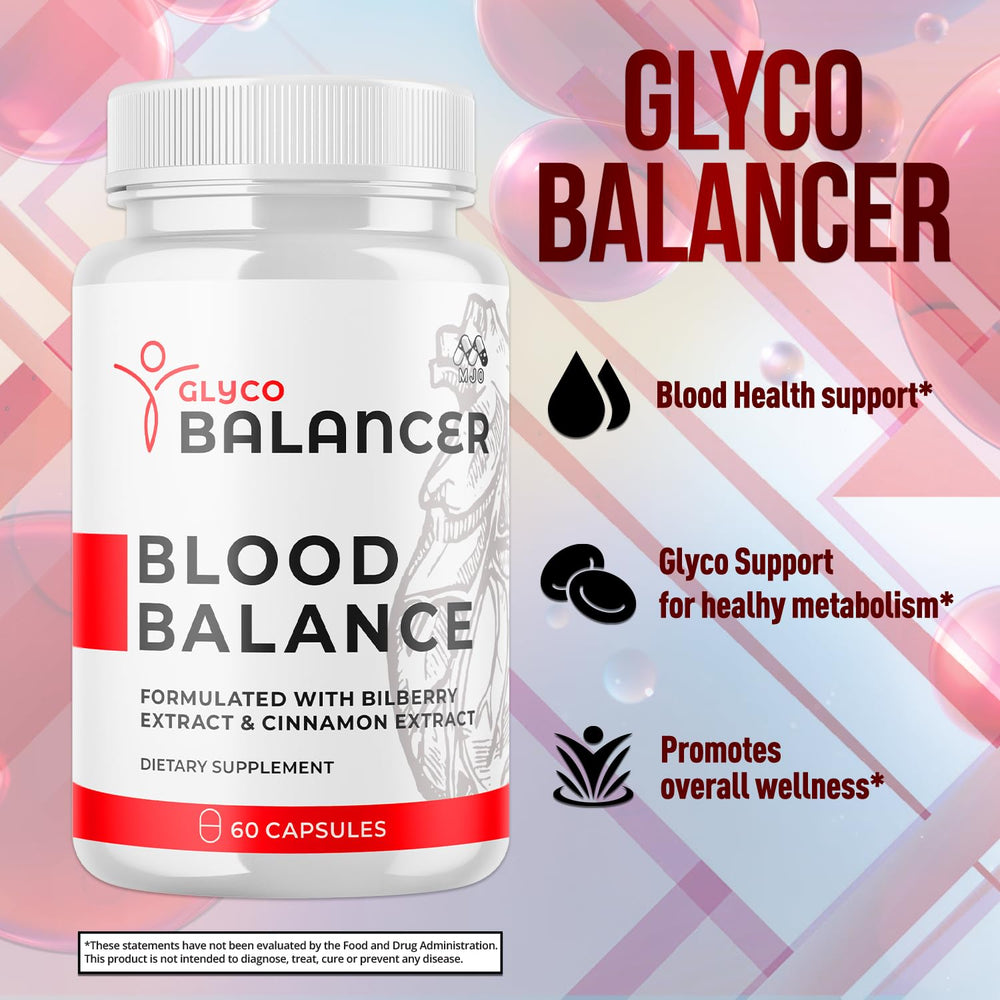 MJO Glyco Balancer bottle back, supplement facts and ingredients.