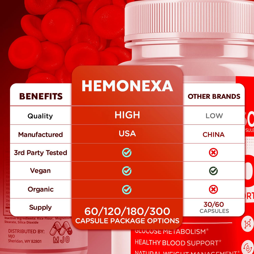 HemoNexa bottle pour shot suggesting easy daily use.