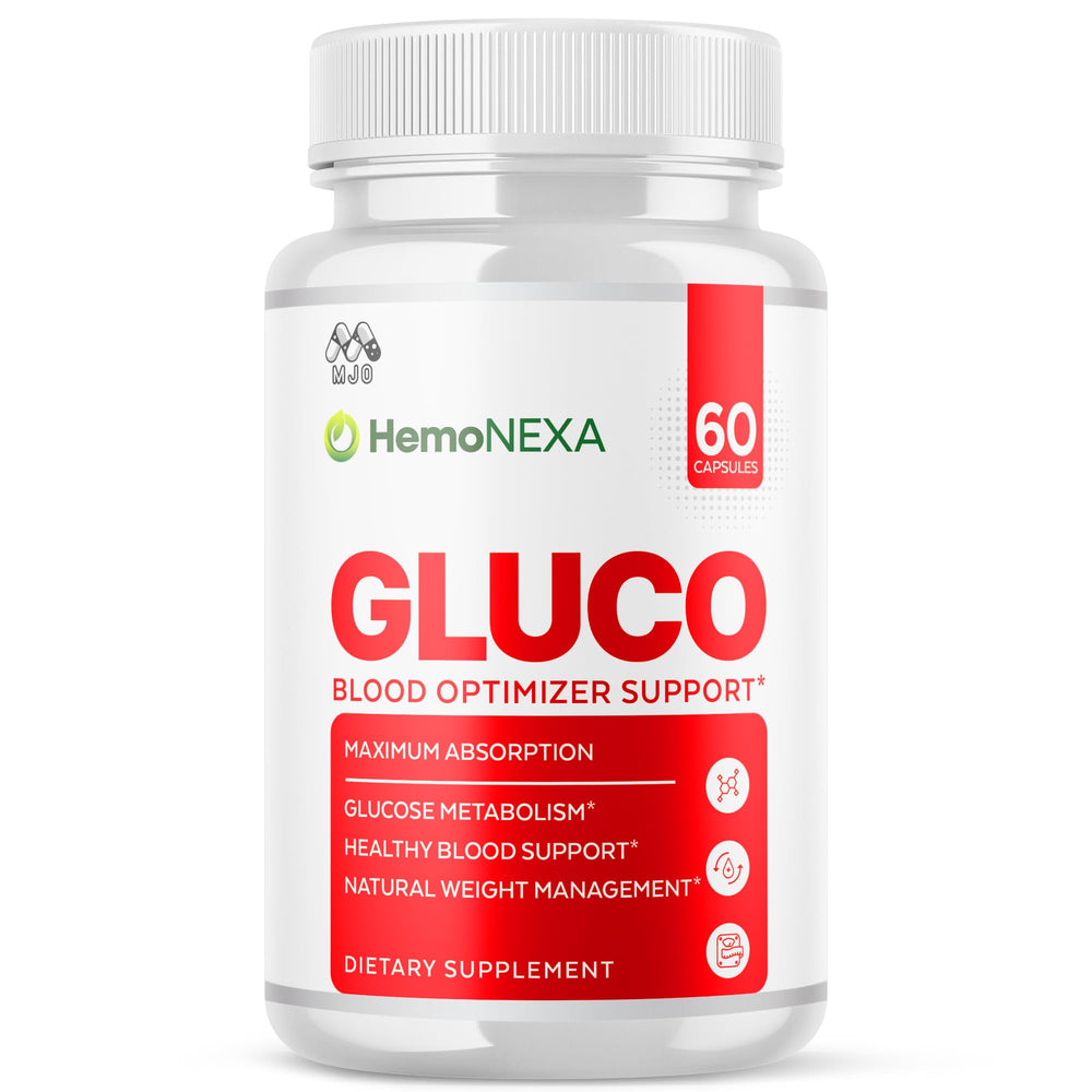 MJO HemoNexa capsules bottle displaying a full month supply for daily wellness