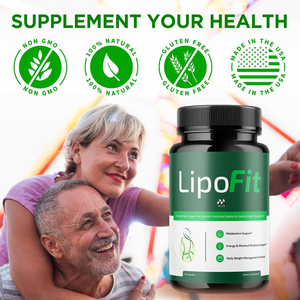 MJO Lipo Fit Capsules label highlights natural ingredients