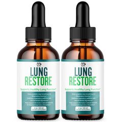 MJO Lung Restore Drops bottle close-up highlighting natural ingredients for everyday wellness
