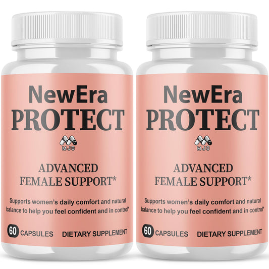 MJO New Era Protect bottle front showing all-natural wellness support