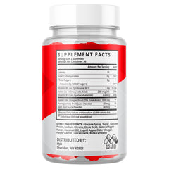 180-count SugarControl Apple Cider Vinegar gummies bottle on shelf.