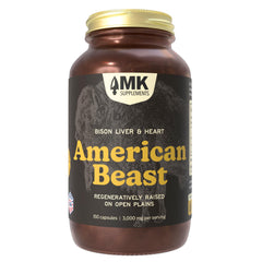 MK Supplements American Beast bottle shows convenient organ nutrition for athletes