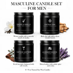 MKCLDE candle set enhancing a man cave ambience