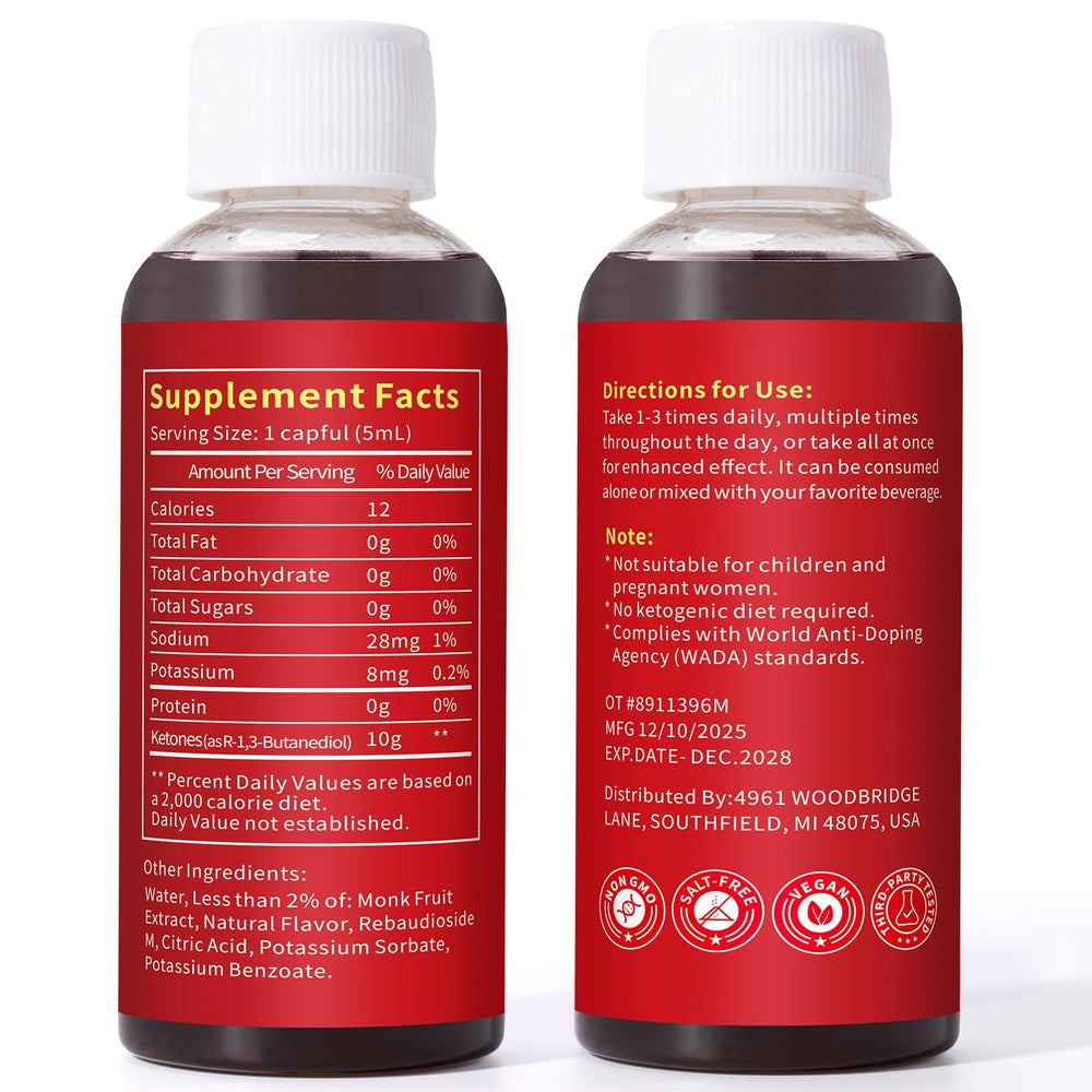 Pouring Mluhne exogenous ketones for clean energy without caffeine.