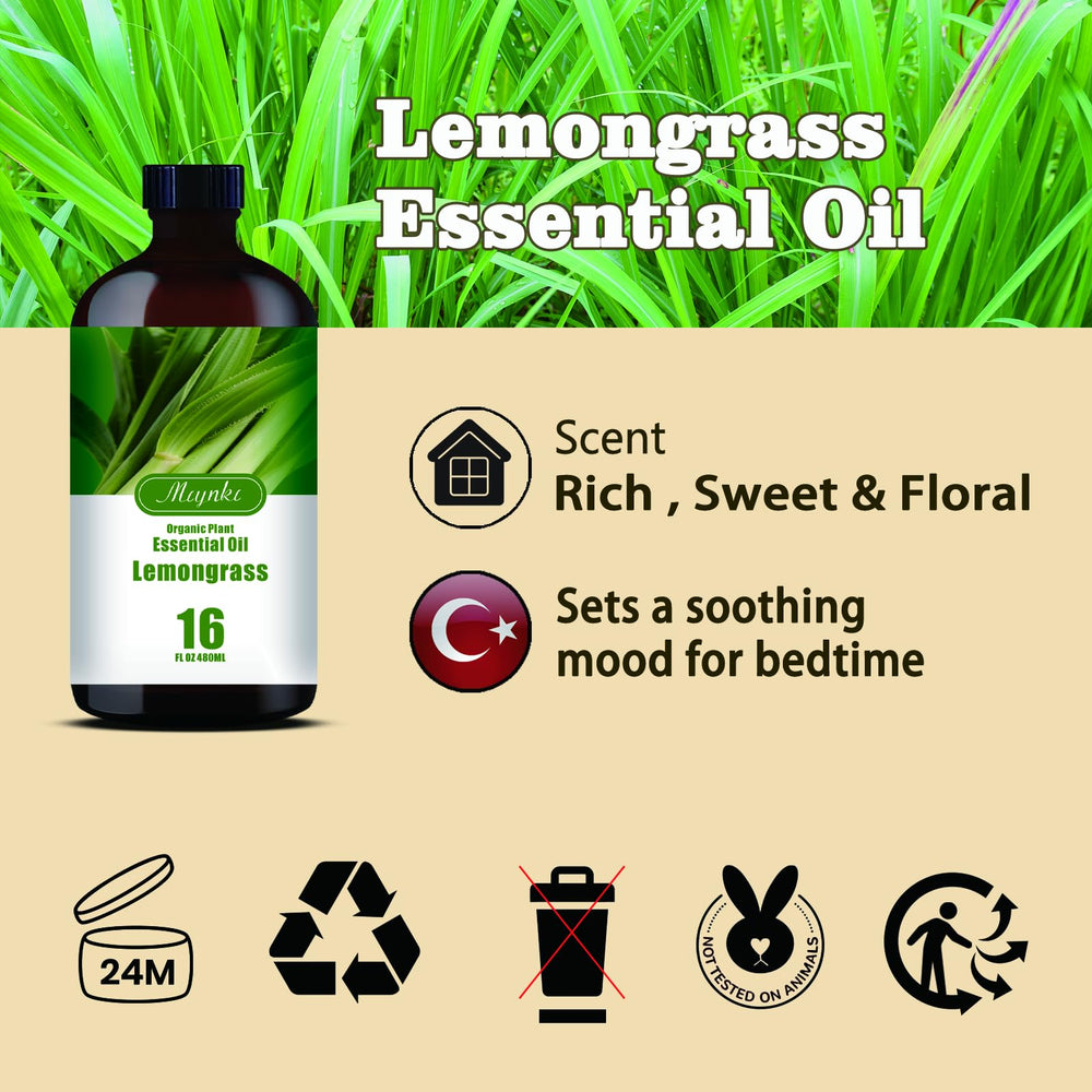 MLYNKL Lemongrass essential oil gift bottle, ideal for gifting.