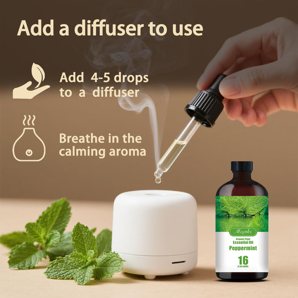MLYNKL Peppermint essential oil for cleaning sprays with invigorating aroma.