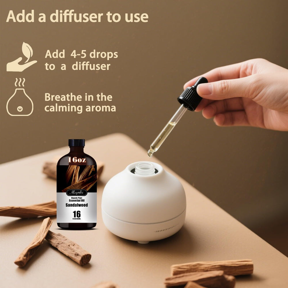 Mlynkl sandalwood essential oil in candle making setup.