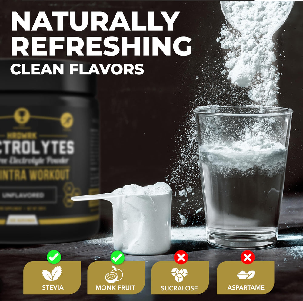 MMA Nutrition HRDWRK glass with water ready to drink after training.