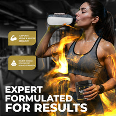 HRDWRK powder dissolving in a glass for refreshing hydration during activity.