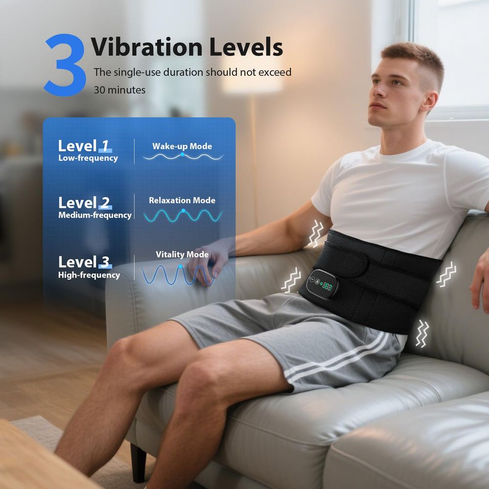 MoAcey lower back massager heat abdomen use helps soothing warmth for core comfort