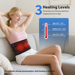 MoAcey lower back massager heat vibration modes provide customizable relaxation