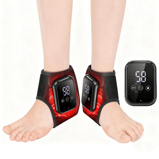 MOAJAZA ankle heating pad cordless left view showing portable comfort
