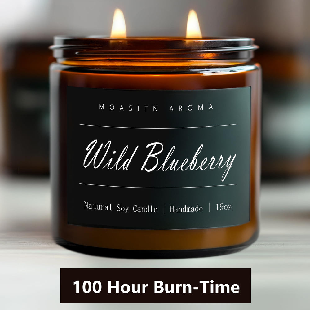 MOASITN long-burning 100-hour candle casting warm glow throughout the evening