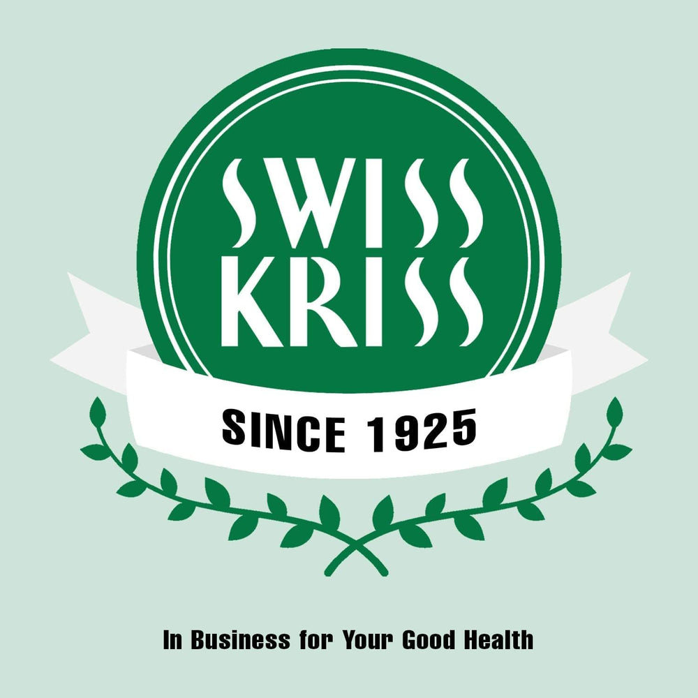 Swiss Kriss dosing scene shows measured intake as part of daily wellness routine.