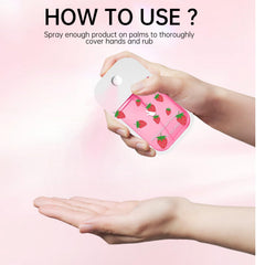 Moisturizing Hand Sanitizer Spray in a bag ready for travel.