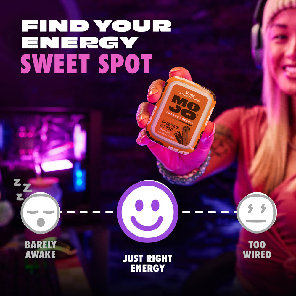 Assorted Mojo Energy Pouches flavors for different moments