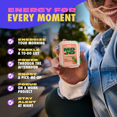MOJO Energy Pouches Peach Watermelon flavor shot profile