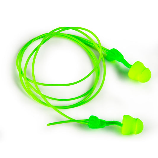 Glide Moldex twist-and-push earplugs offer a comfortable fit.