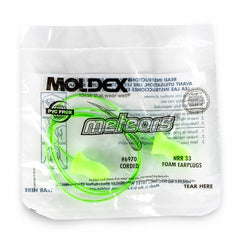 Moldex Meteors contoured earplug emphasizes ear canal fit for reduced pressure and snug wear.