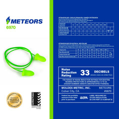Moldex Meteors set features a high NRR rating for better ambient sound management.
