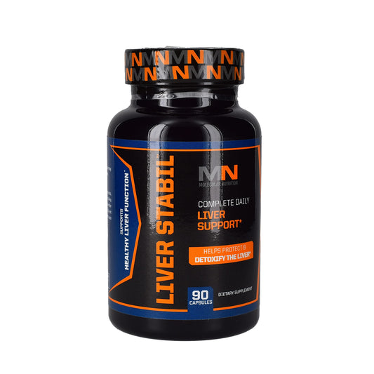 Molecular Nutrition Liver Stabil bottle for steady liver support during cycles.
