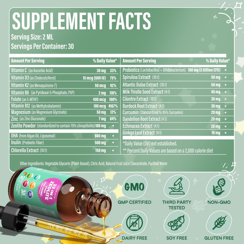 Molorik Pure bottle showing easy 2 ml daily dose