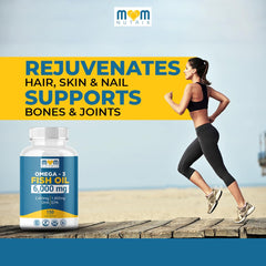 MOM NUTRIX Omega 3 daily-use setup suggests 2 softgels per day routine.