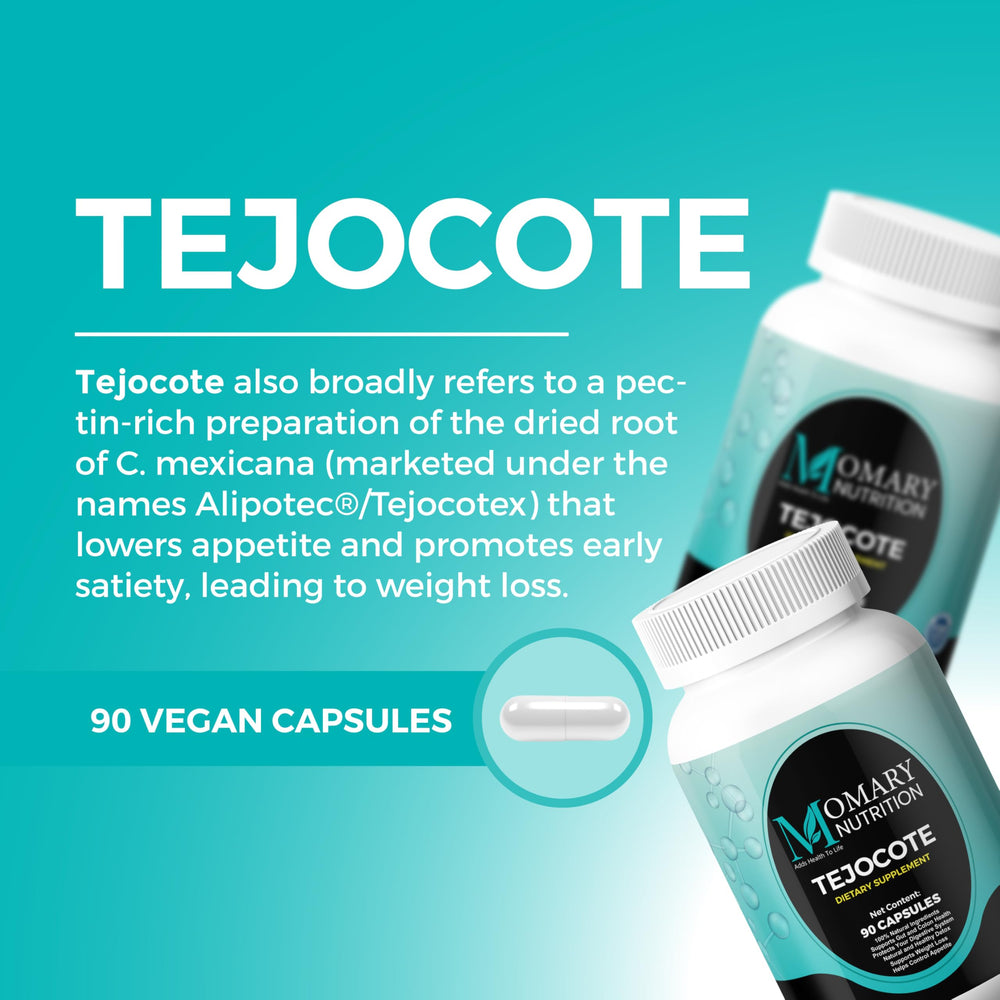 MOMARY NUTRITION Tejocote Root visuals suggest natural support for balanced wellness.