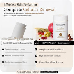 MomentM Revitalize capsules closeup highlighting convenient two-capsule routine