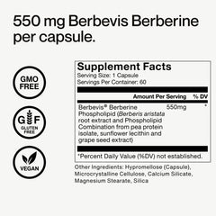 Momentous Berberine vegan gluten-free packaging highlight