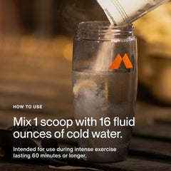 Scoop measures Momentous Fuel for accurate carbohydrate intake.