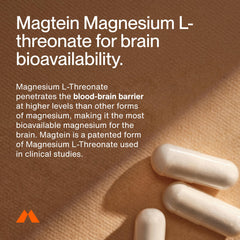 Momentous Magtein bottle pour highlighting convenient nighttime dosage.