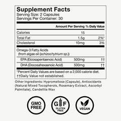 Momentous Vegan Omega-3 capsules in hand for easy daily intake.