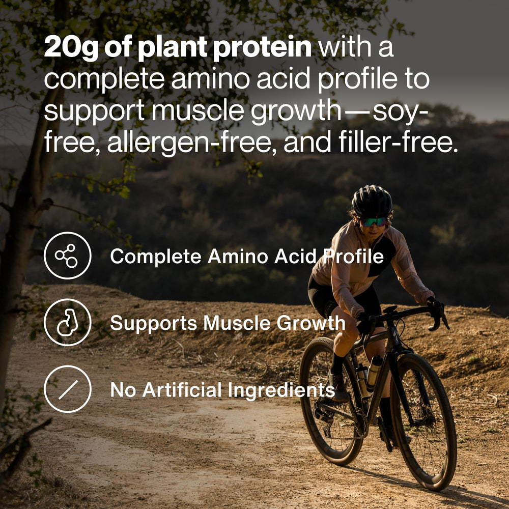 Momentous vegan protein powder gluten-free label emphasizing allergen-friendly dairy-free option.