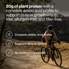 Momentous vegan protein powder gluten-free label emphasizing allergen-friendly dairy-free option.