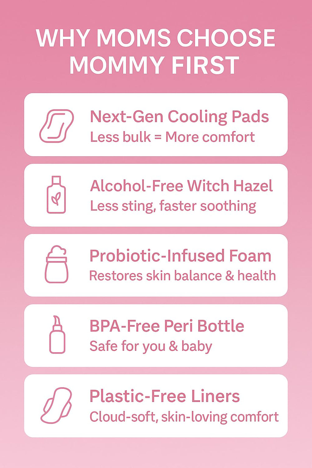 Gel-core technology highlight on Mommy First 2-in-1 cooling pad for soothing relief.