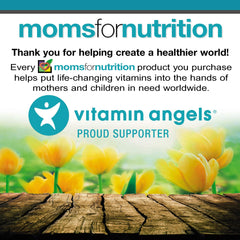 Moms For Nutrition PM Plus bottle closeup emphasizing the calm-night promise.