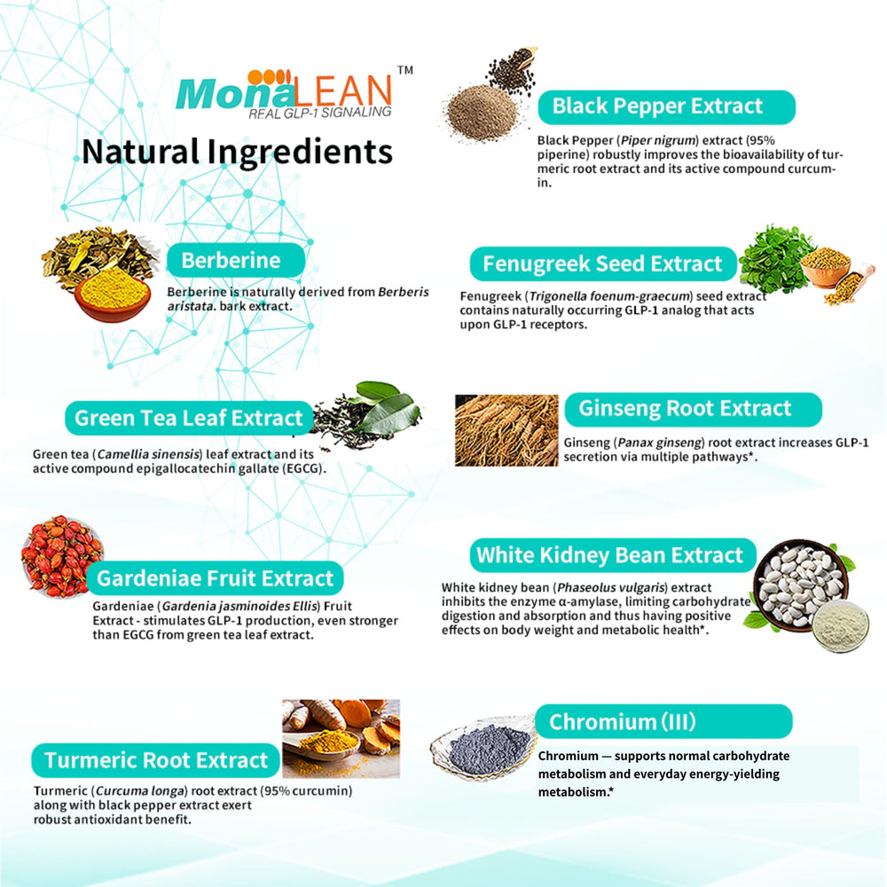 MonaLean Theramone gluten-free label indicating dietary compatibility.