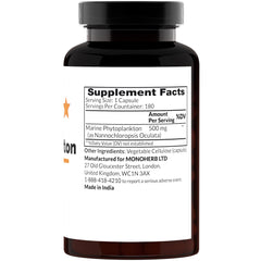 MONOHERB Marine Phytoplankton capsules closeup showing easy-to-swallow plant-based capsules