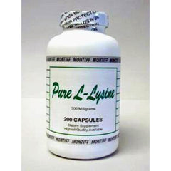 Montiff Pure L-Lysine 500 mg capsules bottle for daily supplementation