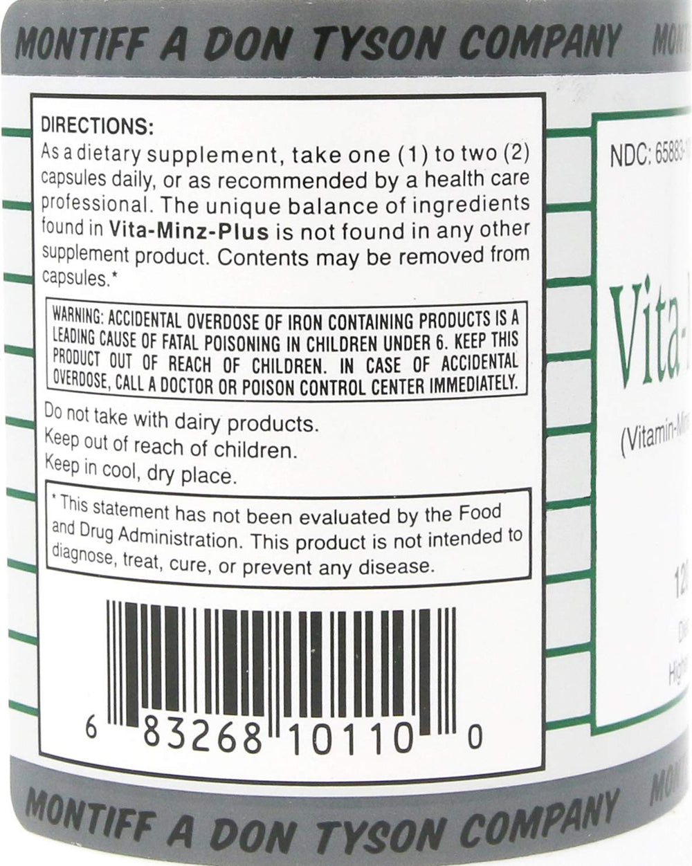 Montiff Vita-Minz Plus packaging, compact bottle supports travel-friendly supplementation.