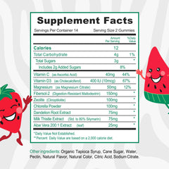 Monty Zeolite Detox Kids gummies hands showing chewable detox support for children