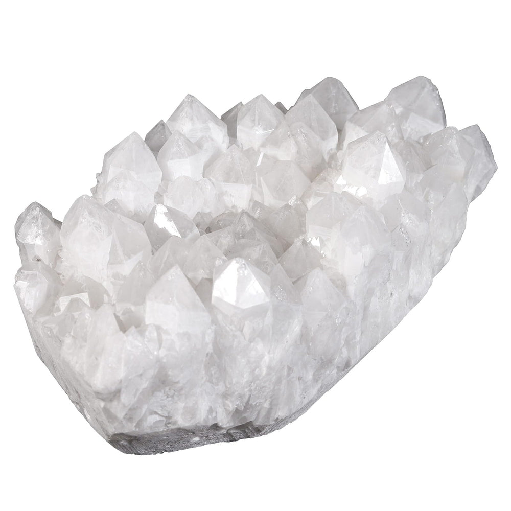 Mookaitedecor clear quartz cluster geode centerpiece with bright crystals