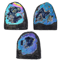 mookaitedecor crystal cluster decor enhances shelves with colorful drama