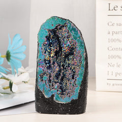 mookaitedecor Angel Aura Quartz Geode interior sparkles for eye-catching decor
