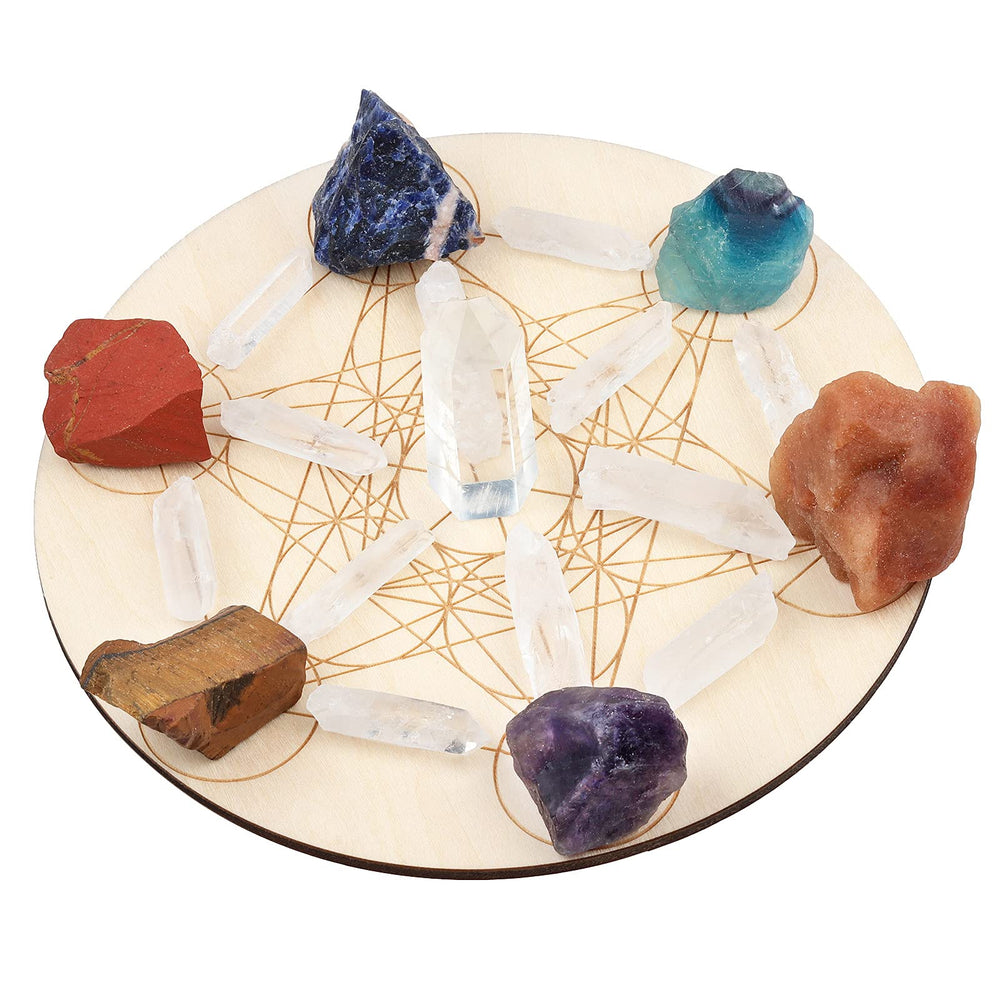 Mookaitedecor Metatron's Cube Grid Board for focused meditation and balanced energy