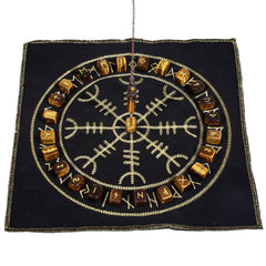 Mookaitedecor Tiger's Eye rune stones set with gold engravings for guided divination